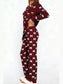 Bow Print Top and Wide Leg Pants Lounge Set nicholesgifts