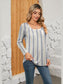 Printed Square Neck Long Sleeve Blouse nicholesgifts