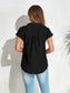 Women Swiss Dot Button Up Cap Sleeve Shirt nicholesgifts