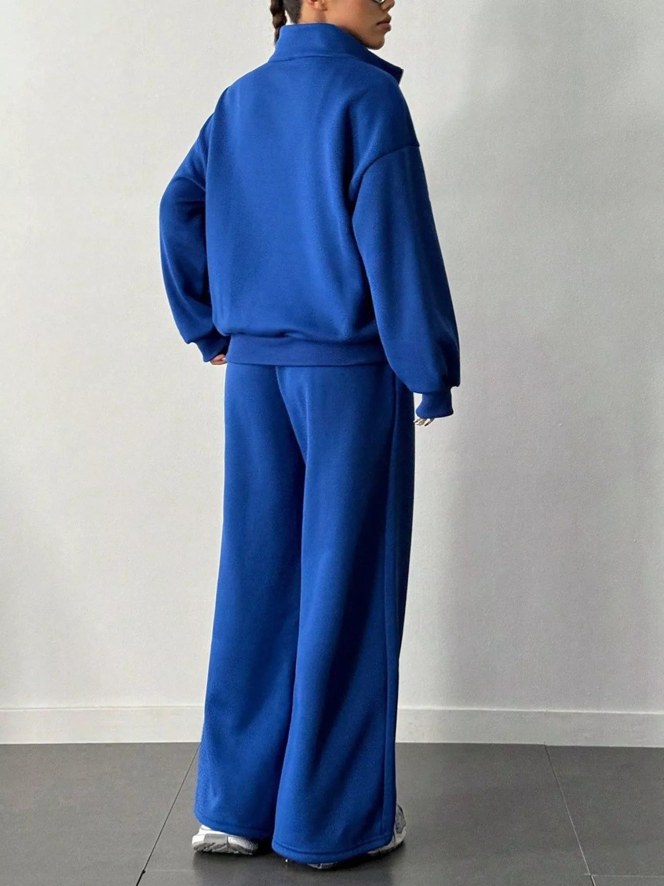 Half-Zip Long Sleeve Sweatshirt and Pants Set nicholesgifts