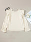 Ruffled Round Neck Flounce Sleeve Top nicholesgifts