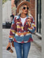 Printed Collared Neck Jacket nicholesgifts