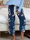 Round Neck Top and Printed Pants Lounge Set nicholesgifts