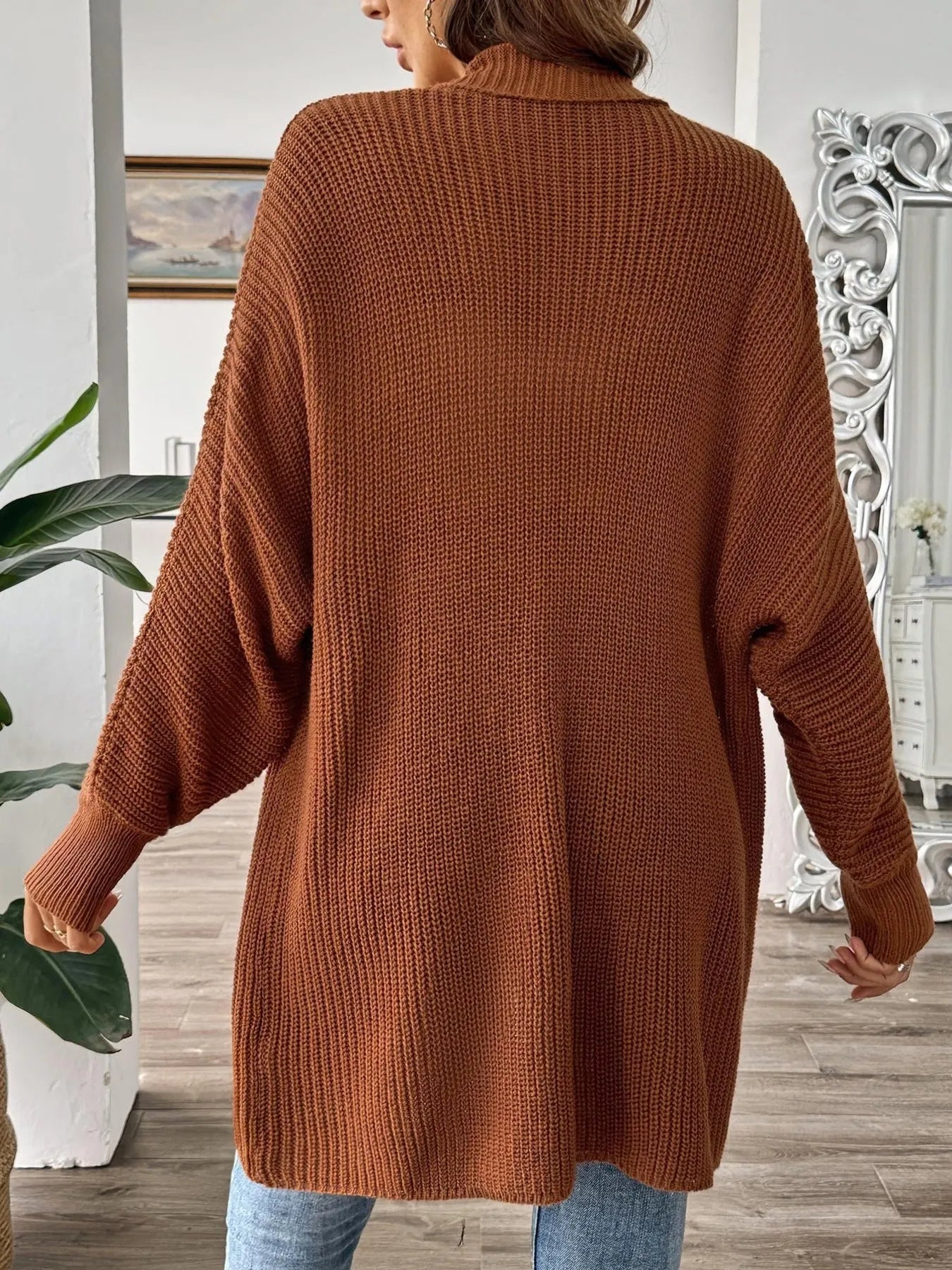 Oversized Knit Open Front Cardigan