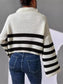 Striped Half Zip Cropped Sweater nicholesgifts