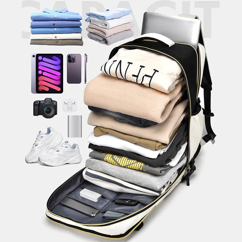 Color Block Multi-Pockets Backpack Bag Trendsi