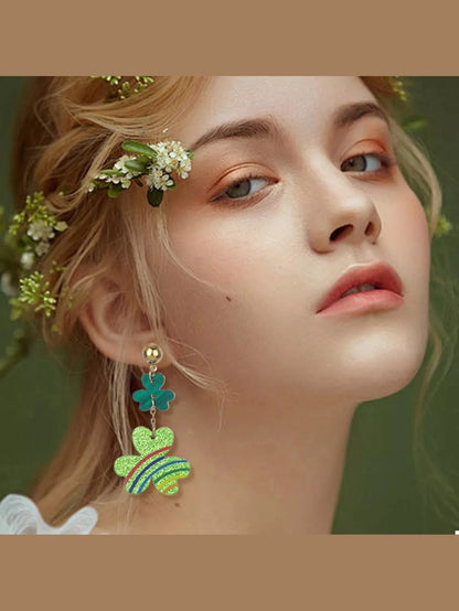 Lucky Clover Dangle Earrings Trendsi