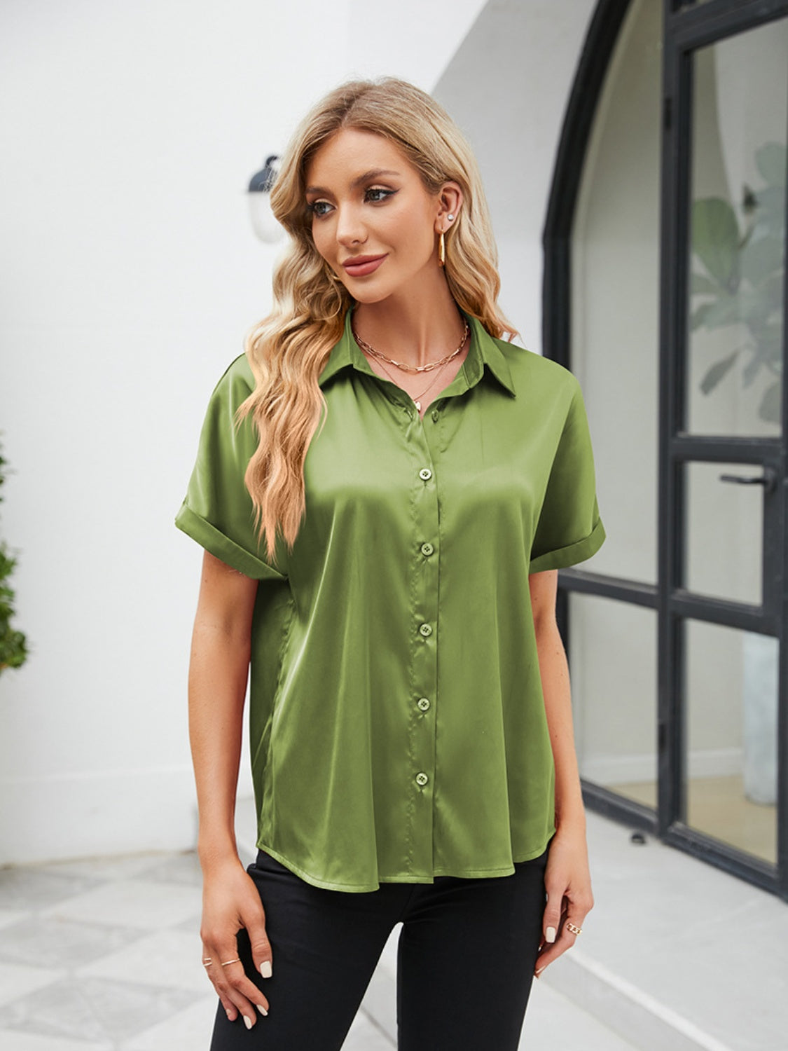 Button Up Short Sleeve Shirt nicholesgifts