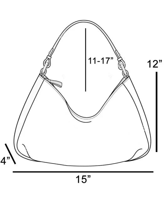 Fame Larger Leather Crescent Shoulder Bag nicholesgifts