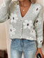 Floral Print Button-Up Knit Cardigan nicholesgifts