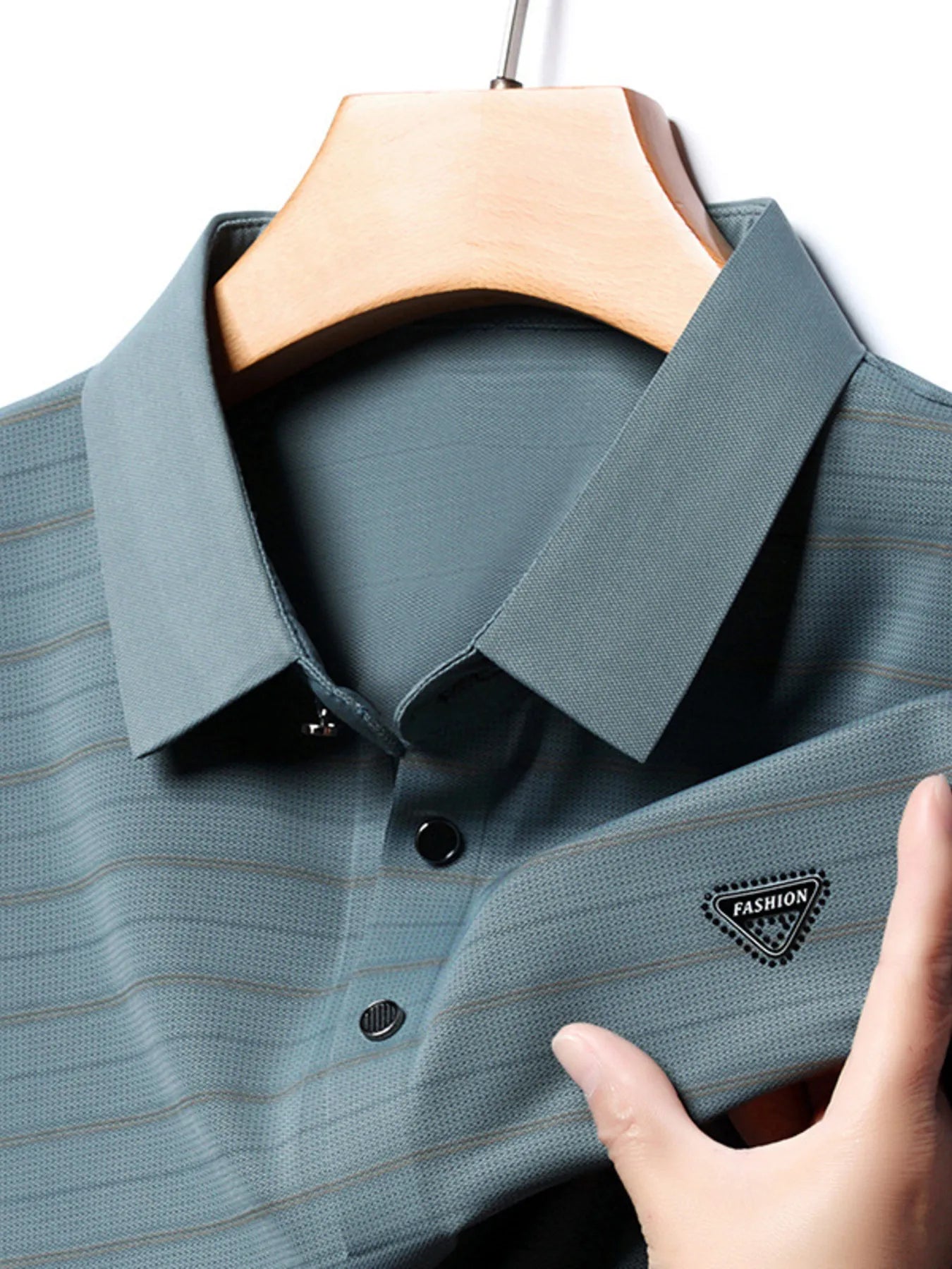 Men's Plus Size Classic Striped Golf Polo Shirt NicholesGifts