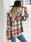 Women Ivy Lane Meet You Outside Plaid Button Down Curved Hem Shacket nicholesgifts