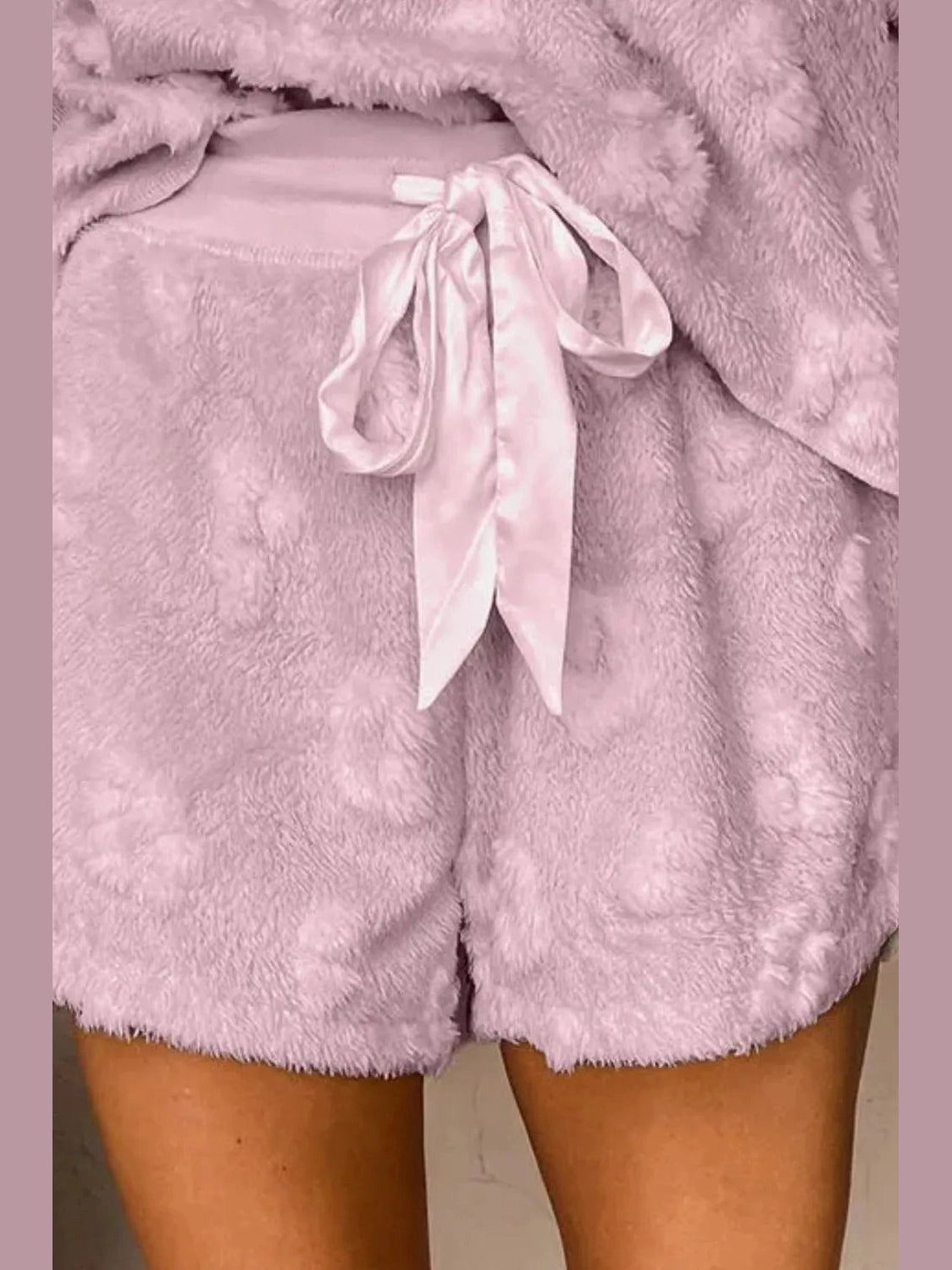 Round Neck Long Sleeve Top and Shorts Lounge Set nicholesgifts