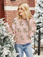 Women Reindeer Round Neck Long Sleeve Christmas Sweater nicholesgifts