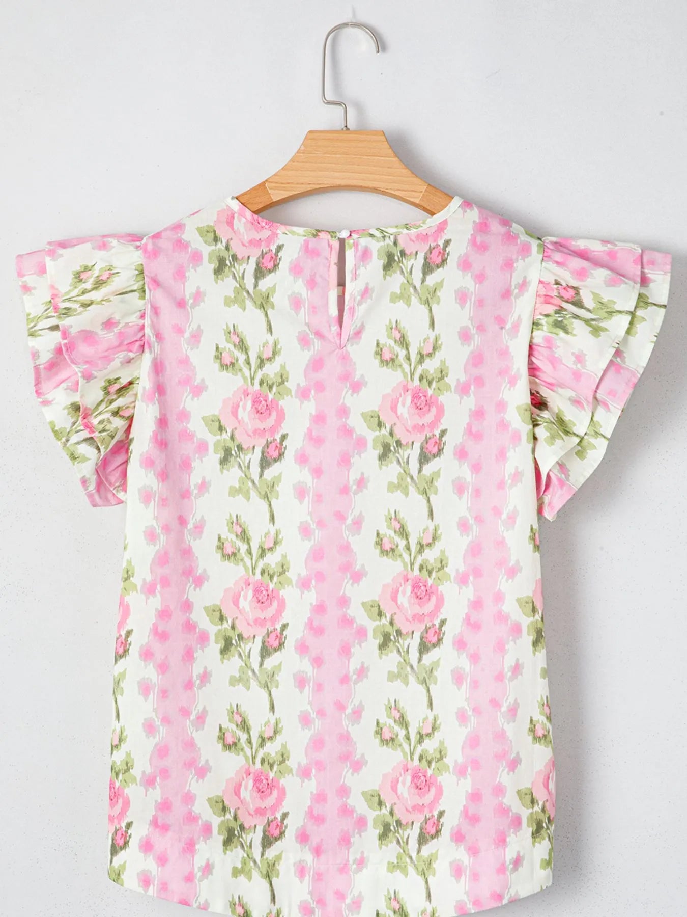 Floral Print Ruffled Sleeve Blouse NicholesGifts