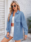 Pocketed Snap Down Dropped Shoulder Denim Shacket nicholesgifts