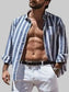 Men's Full Size Casual Striped Long Sleeve Shirt Plus Size nicholesgifts