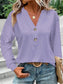 Eyelet Notched Long Sleeve T-Shirt nicholesgifts