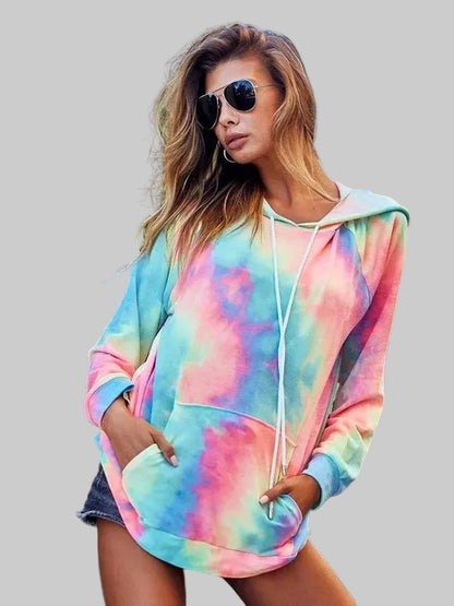 BiBi Tie Dye French Terry Hoodie with Kangaroo Pocket nicholesgifts
