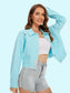 Distressed Distressed Button Up Denim Jacket nicholesgifts