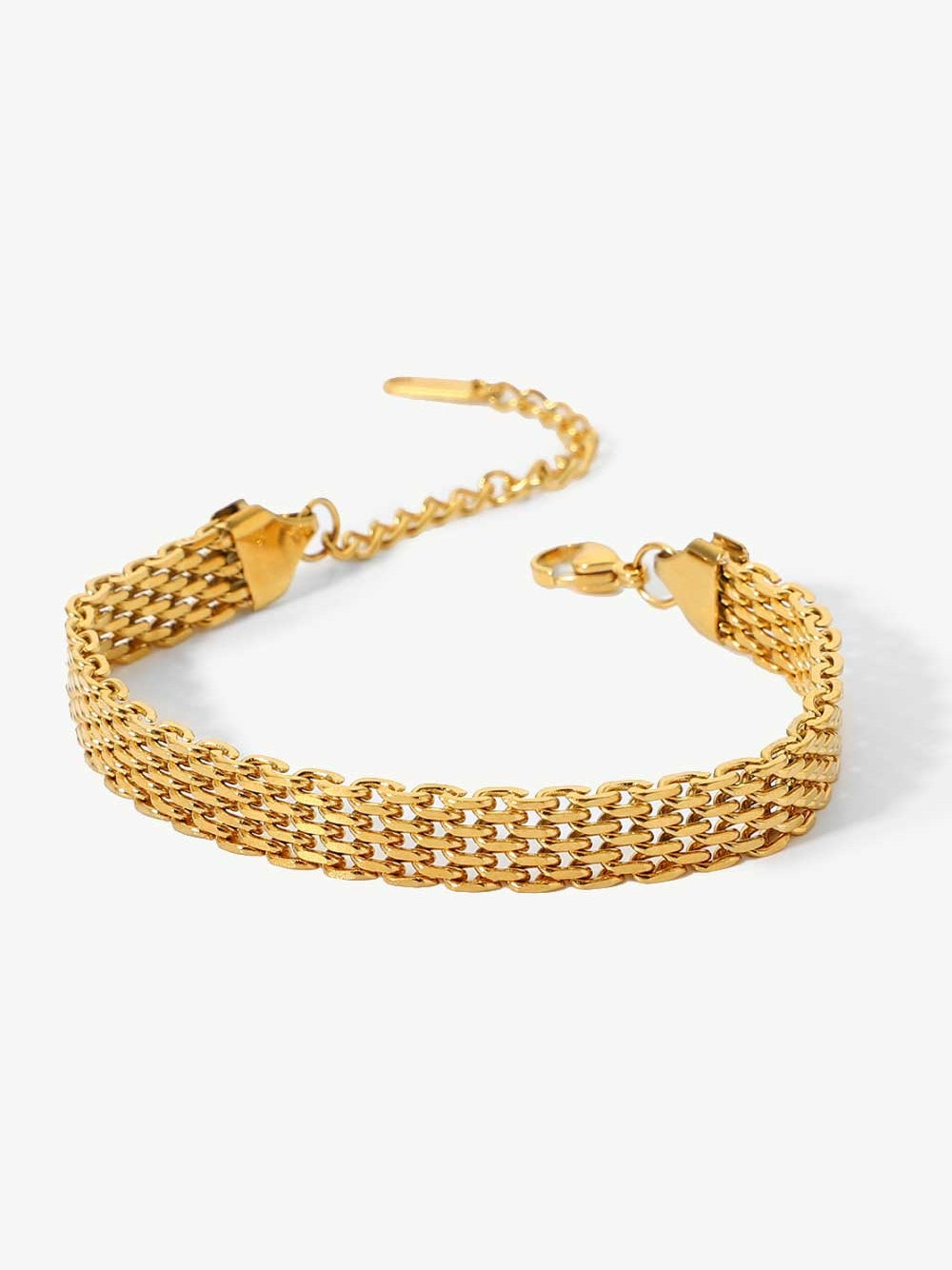 Women 18K Gold-Plated Wide Chain Bracelet