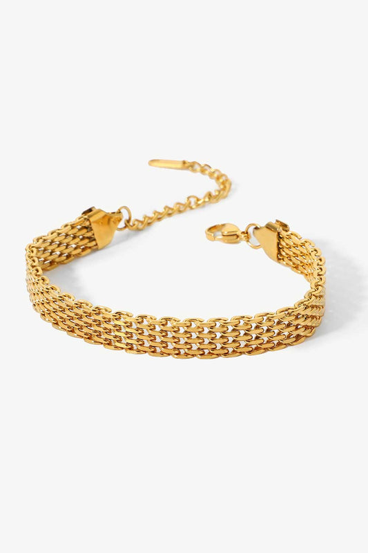 Women 18K Gold-Plated Wide Chain Bracelet