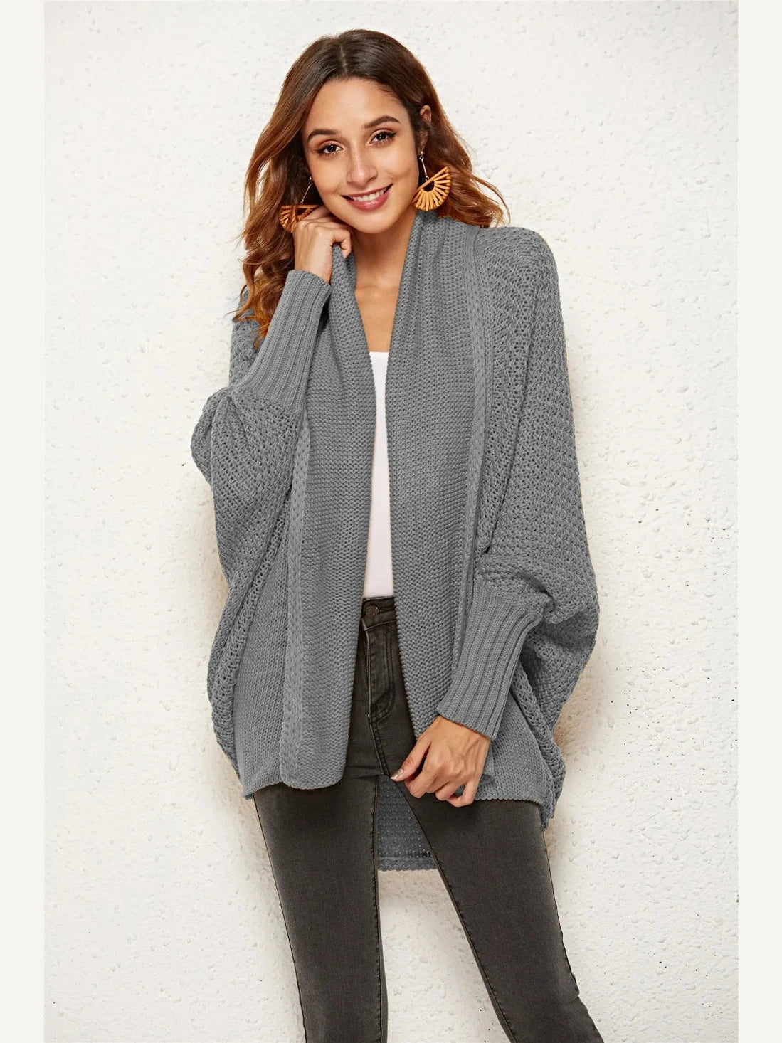 Angel Wings Open Front Batwing Sleeve Cardigan nicholesgifts