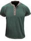 Men's Casual Henley Polo T-Shirt with Contrast Stitching nicholesgifts