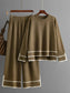 High-Low Round Neck Top and Pants Sweater Set nicholesgifts