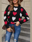 Women Angel Wings Heart Round Neck Long Sleeve Sweater nicholesgifts