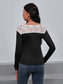 Ivy Lane Lace Trim Long Sleeve Round Neck Tee nicholesgifts