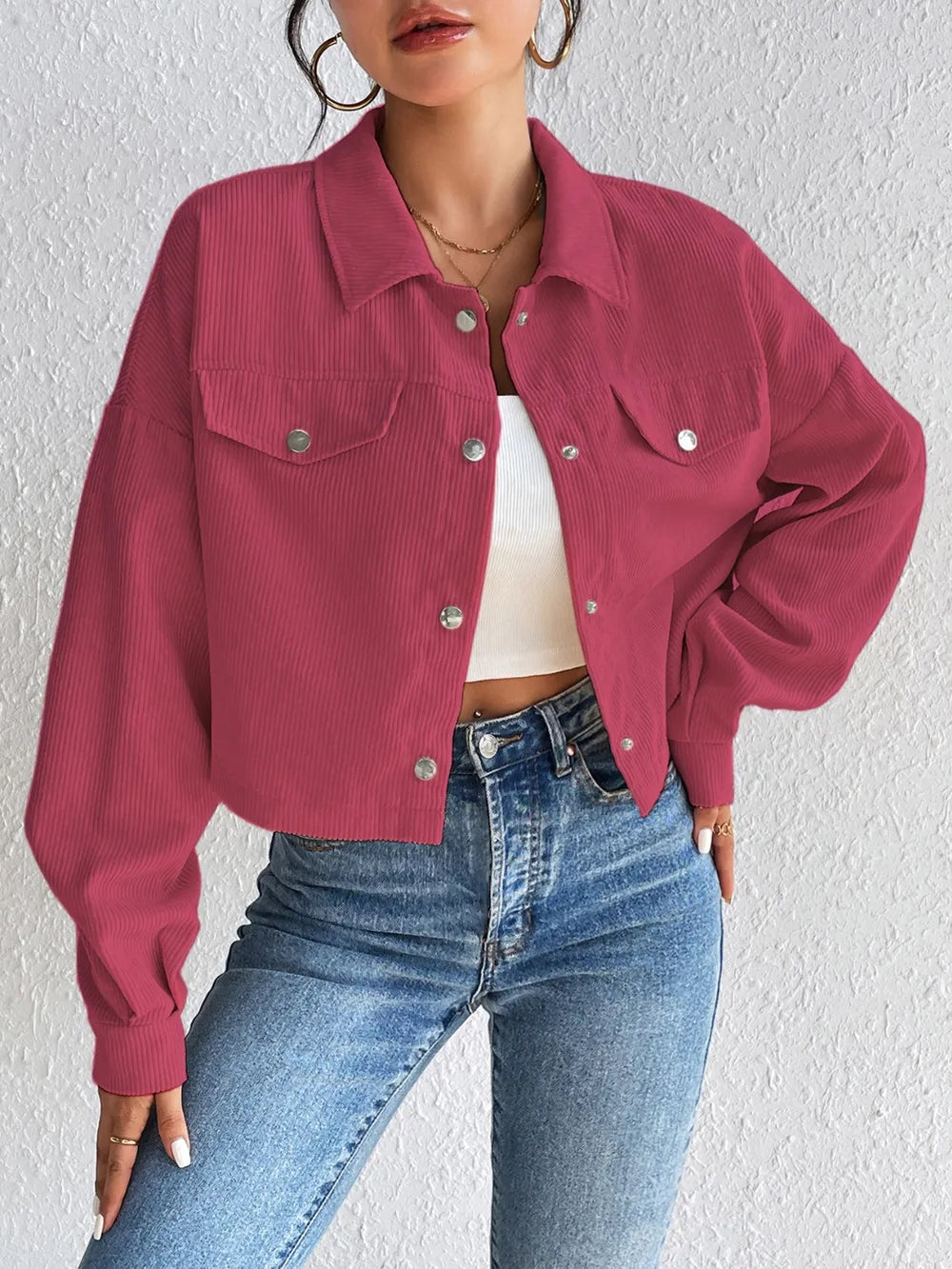 Honey Snap Down Long Sleeve Jacket nicholesgifts