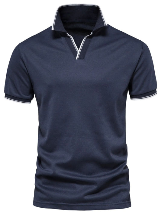 Men's Contrast Trim Short Sleeve Polo Shirt NicholesGifts