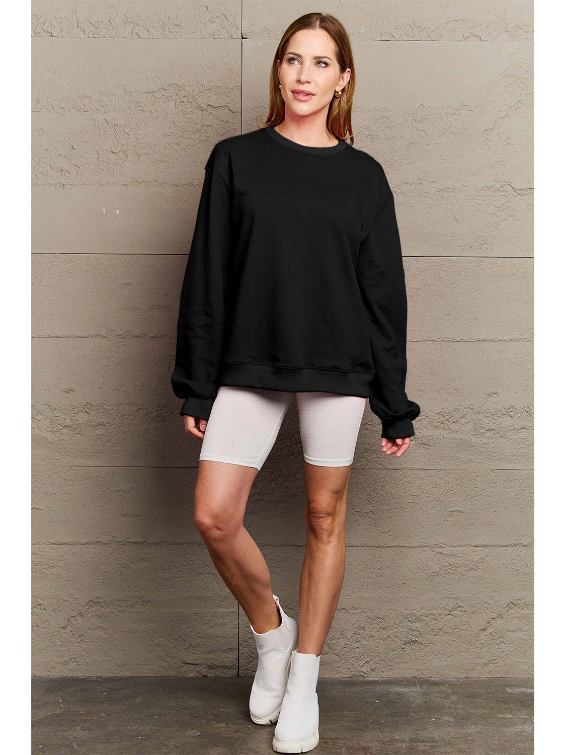 Simply Love Full Size IF I'M TOO MUCH THEN GO FIND LESS Round Neck Sweatshirt nicholesgifts