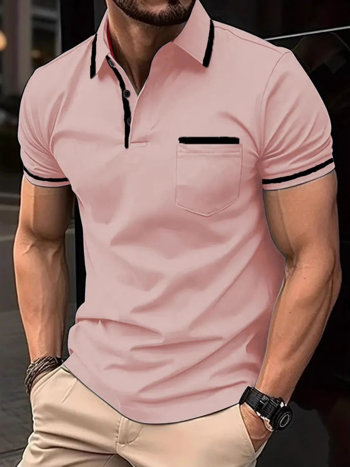 Men's Full Size Collared Neck Short Sleeve Polo Plus Size NicholesGifts