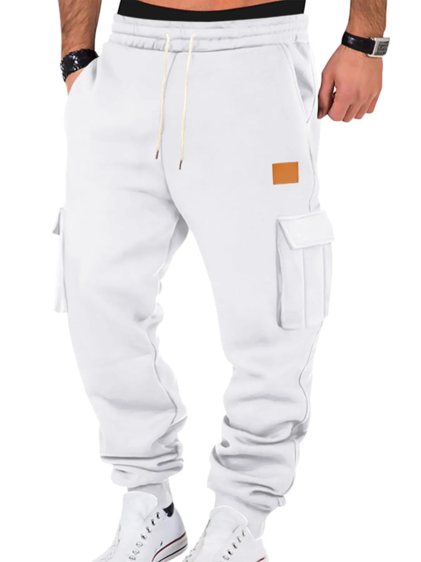 Men's Full Size Drawstring Cargo Jogger Pants Plus Size nicholesgifts