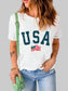 USA Round Neck Short Sleeve T-Shirt nicholesgifts
