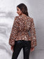 Ruched Printed V-Neck Long Sleeve Blouse nicholesgifts