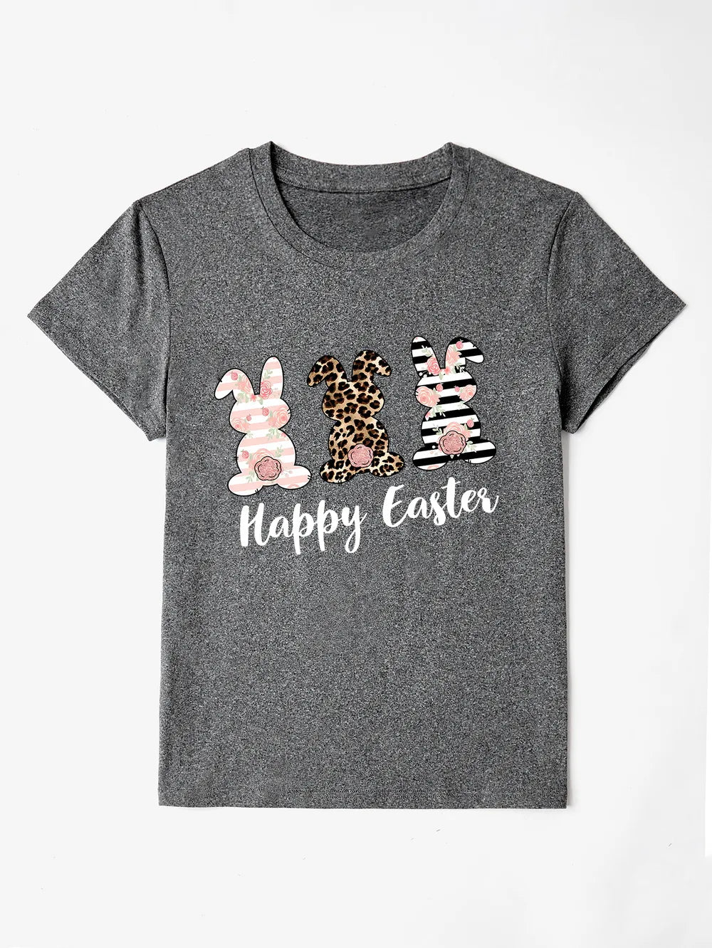 HAPPY EASTER Round Neck Short Sleeve T-Shirt nicholesgifts