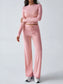 Round Neck Long Sleeve Top and Pants Set nicholesgifts