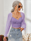 Mesh Sweetheart Neck Flounce Sleeve Top nicholesgifts