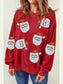 Sequin Santa Patch Round Neck Sweatshirt nicholesgifts