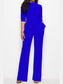 Mock Neck Tie-Waist Half Sleeve Jumpsuit nicholesgifts