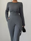 Asymmetric Long Sleeve Top and Pants Set nicholesgifts