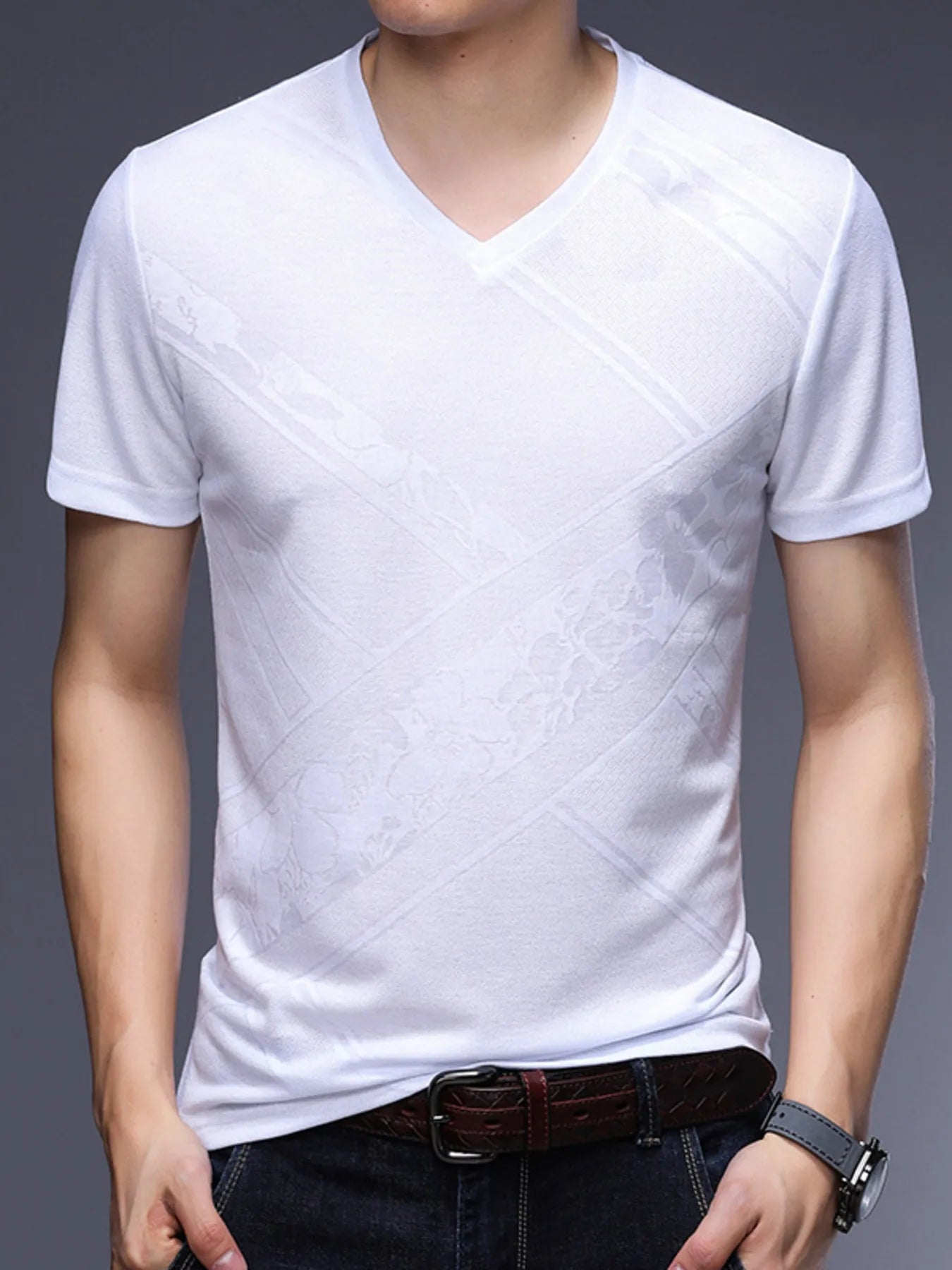 Men's Plus Size V-Neck Short Sleeve T-Shirt NicholesGifts
