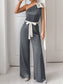 One-Shoulder Bowknot Wide Leg Jumpsuit nicholesgifts