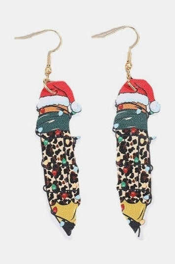 PU Leather Alloy Pencil Earrings NicholesGifts