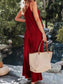 Ribbed V-Neck Wide Leg Jumpsuit nicholesgifts
