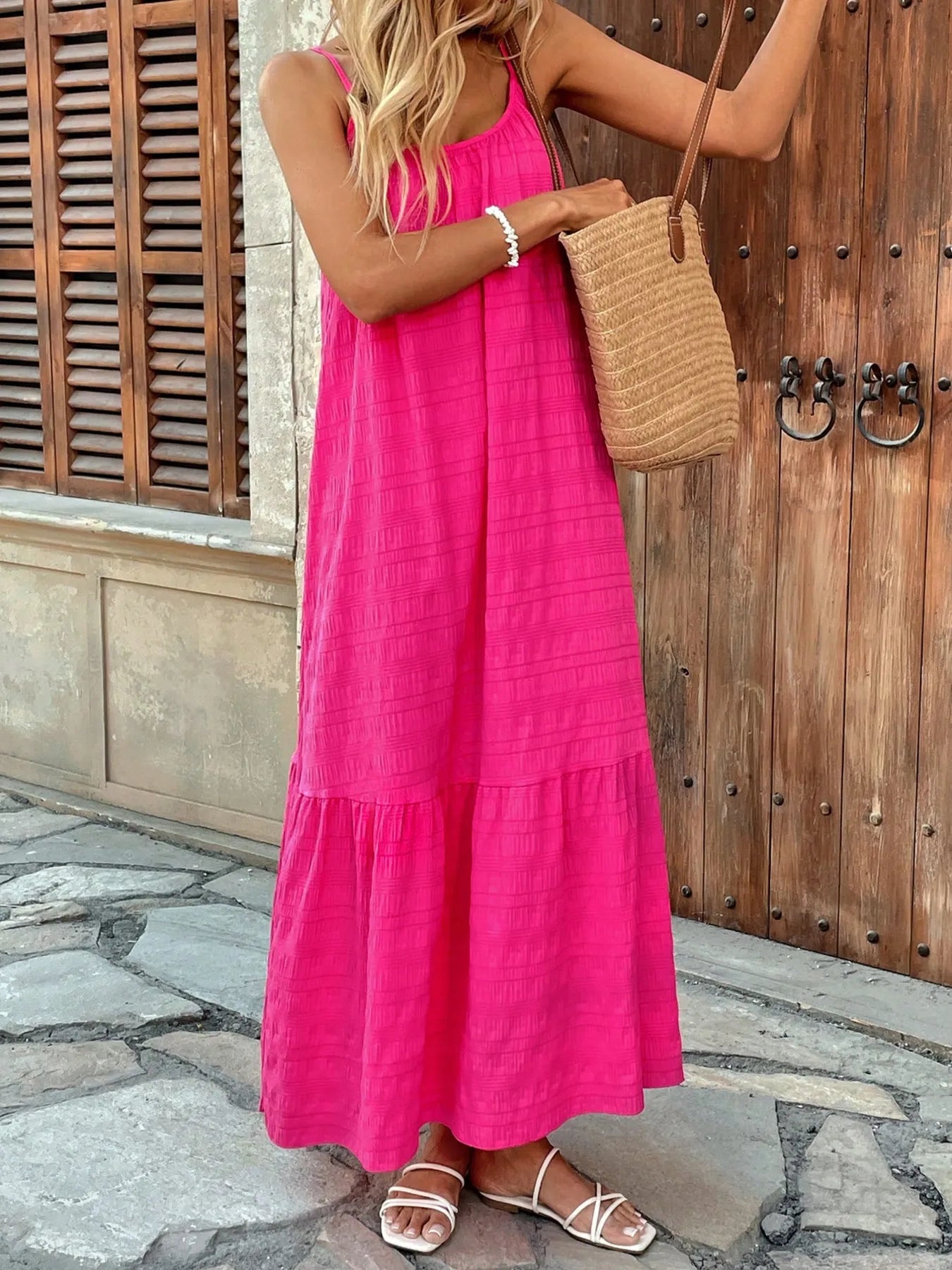 Scoop Neck Tiered Maxi Cami Dress NicholesGifts