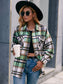 Women Ivy Lane Meet You Outside Plaid Button Down Curved Hem Shacket nicholesgifts
